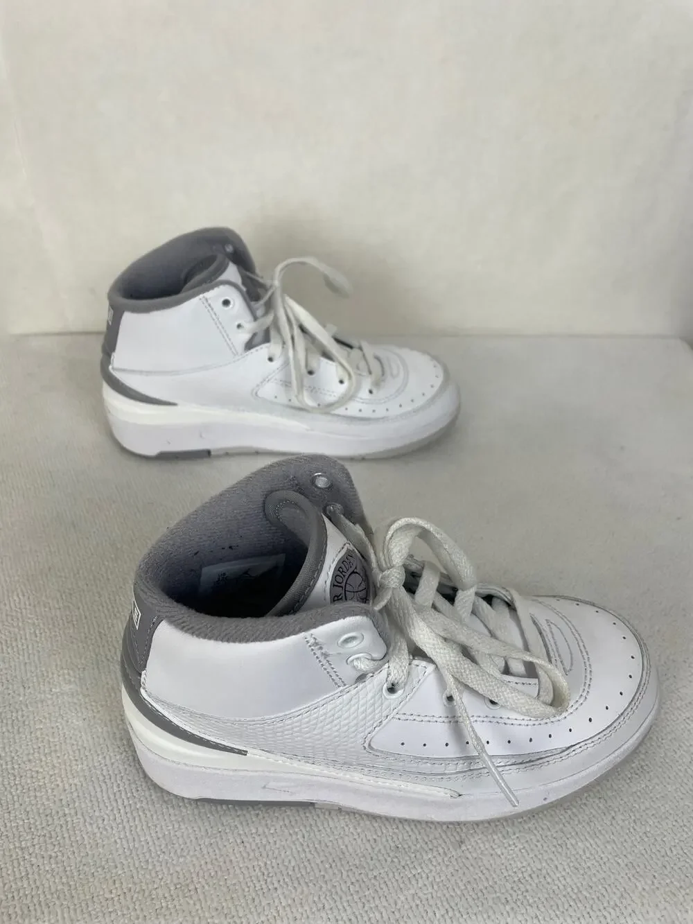 Jordan 2 Retro White Cement Grey Toddler Sneakers 12c